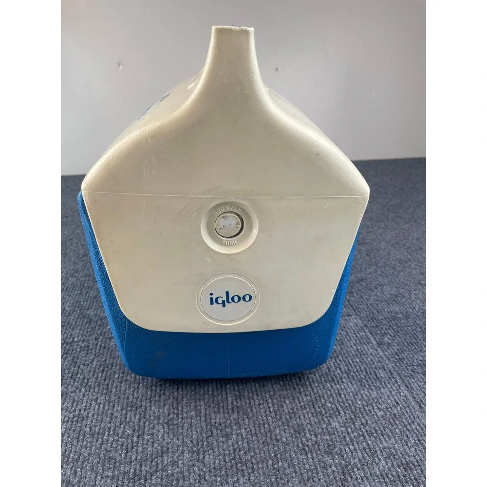 Igloo Little Playmate Cooler Vintage Blue White Tent Top Personal Lunch Box 7 Qt